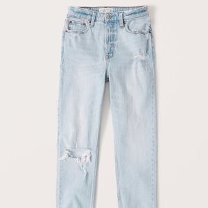 Abercrombie High Rise Mom Jeans in Light Wash
